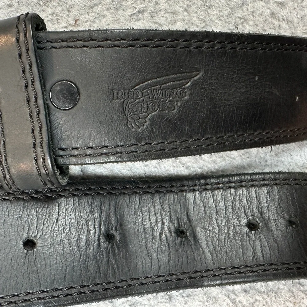 Red Wing Shoes Belt Mens 42 96523 Black Leather Casual Workwear Logo Made In USA